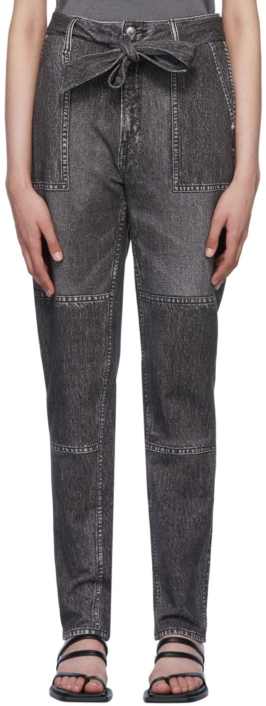 Jeans rag & bone Miramar Mia Denim Tie-Waist Pants Siva | WCW22P7003LF03