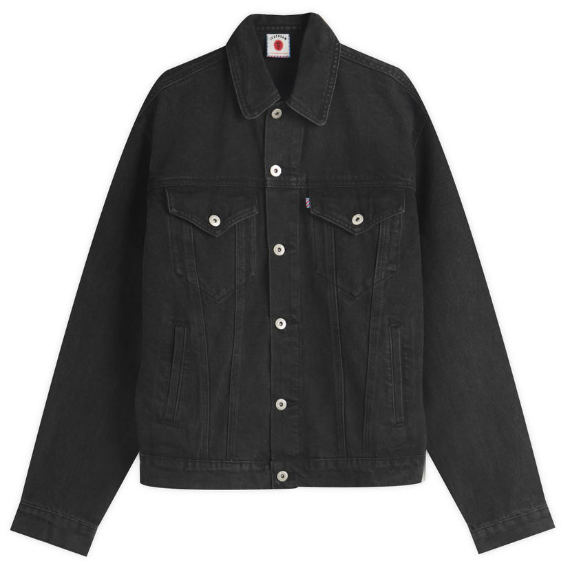 Jakna BBC IceCream ICECREAM Running Dog Denim Trucker Jacket, Size Large Crna | ICD25101-BLK