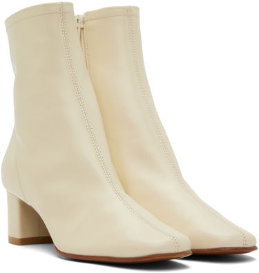 Tenisice i cipele BY FAR BY FAR Sofia Leather Block Heel Ankle Boots Bež | 16603-05-SWHTL, 3