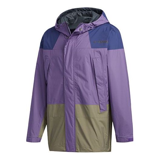 Parka adidas Performance Terrex Xplr Rain 2.5-Layer Colorblock Hooded Outdoor Jacket Ljubičasta | FN0832