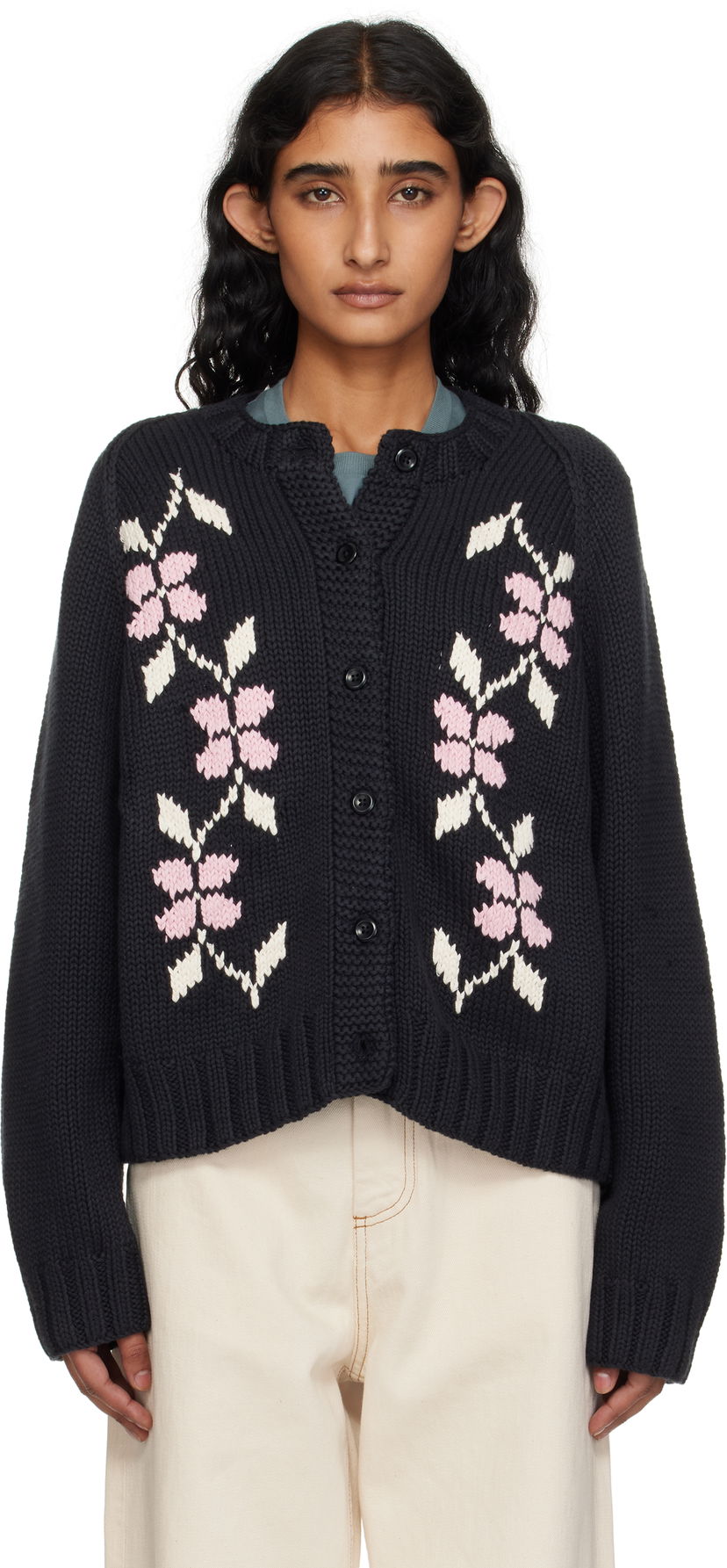Džemper YMC YMC Atomic Knit Cardigan Crna | Q8YME