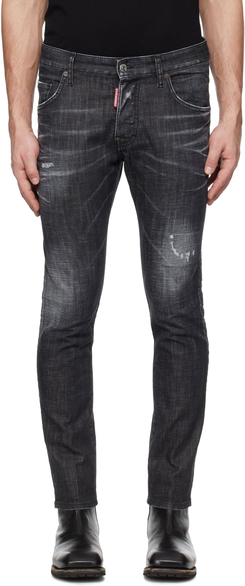 Jeans DSQUARED2 Dsquared2 Easy Wash Skater Jeans Crna | S74LB1617_S30357