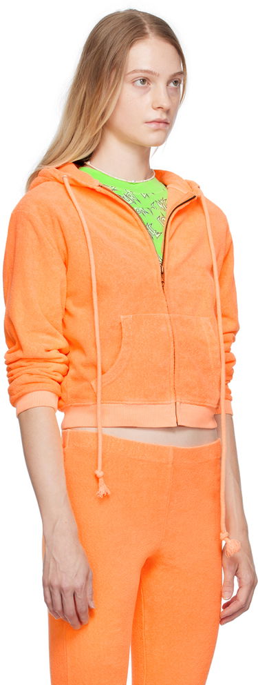 Dukserice ERL Cropped Zip Hoodie Narančasta | ERL06T110, 1