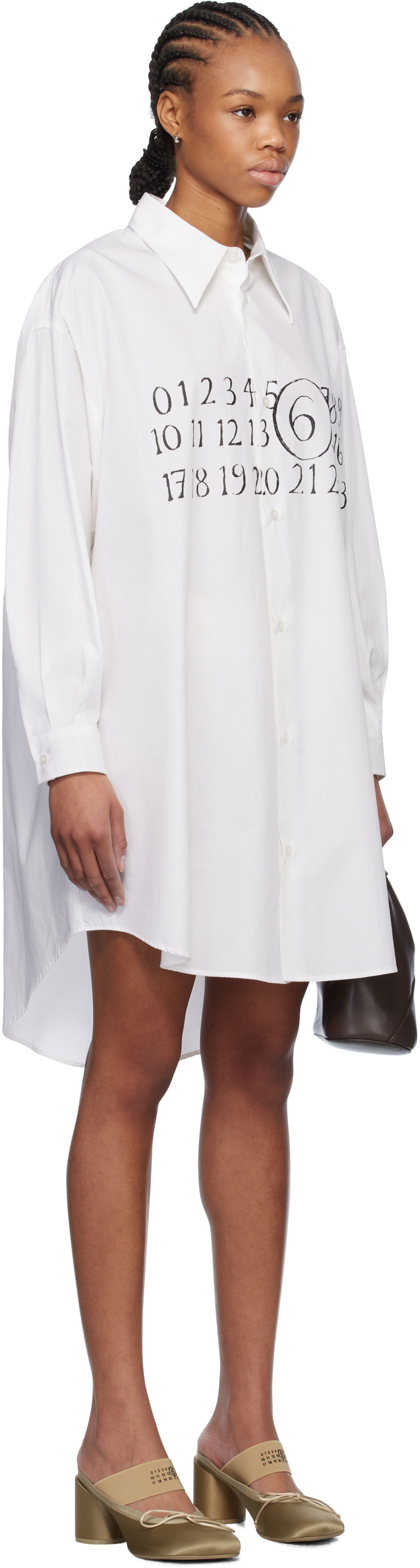 Košulja Maison Margiela MM6 Maison Margiela Logo Poplin Shirt Minidress Bijela | S52CT0787 M35152, 1