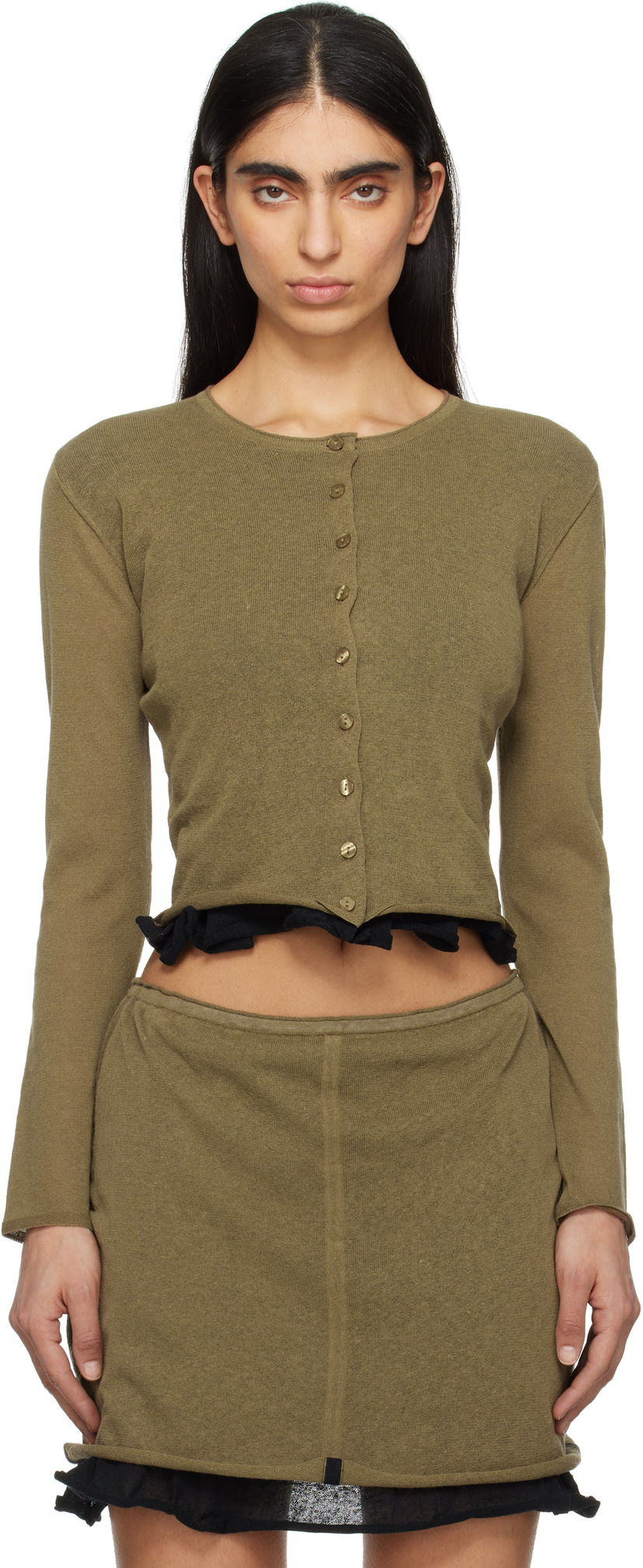 Džemper Eckhaus Latta Eckhaus Latta Veil Cardigan Zelena | 8118-EL-PS25-B -
