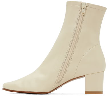 Tenisice i cipele BY FAR BY FAR Sofia Leather Block Heel Ankle Boots Bež | 16603-05-SWHTL, 2