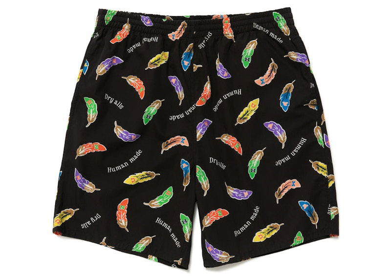 Kratke hlače Human Made Feather Print Shorts Crna | HM25PT022