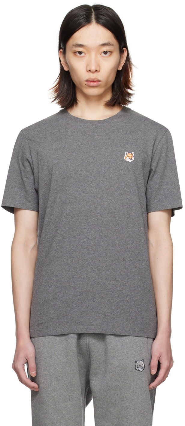 Majica kratkih rukava MAISON KITSUNÉ Fox Head T-Shirt Siva | LM00104KJ0008H170
