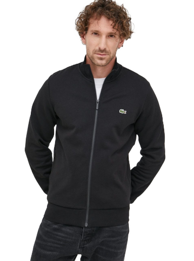 Dukserice Lacoste Brushed Fleece Zippered Sweatshirt Crna | SH9622