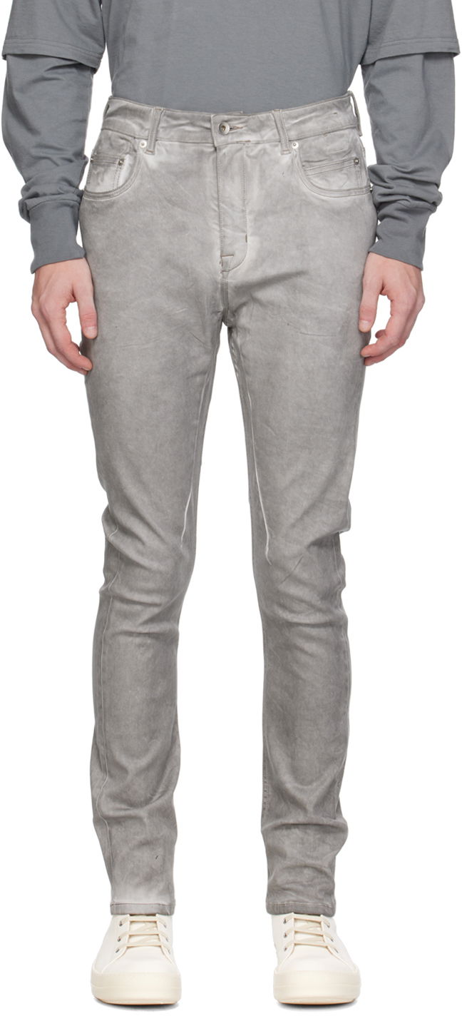 Jeans Rick Owens Off-White Porterville Detroit Cut Jeans Siva | DU02D2366 HSCF