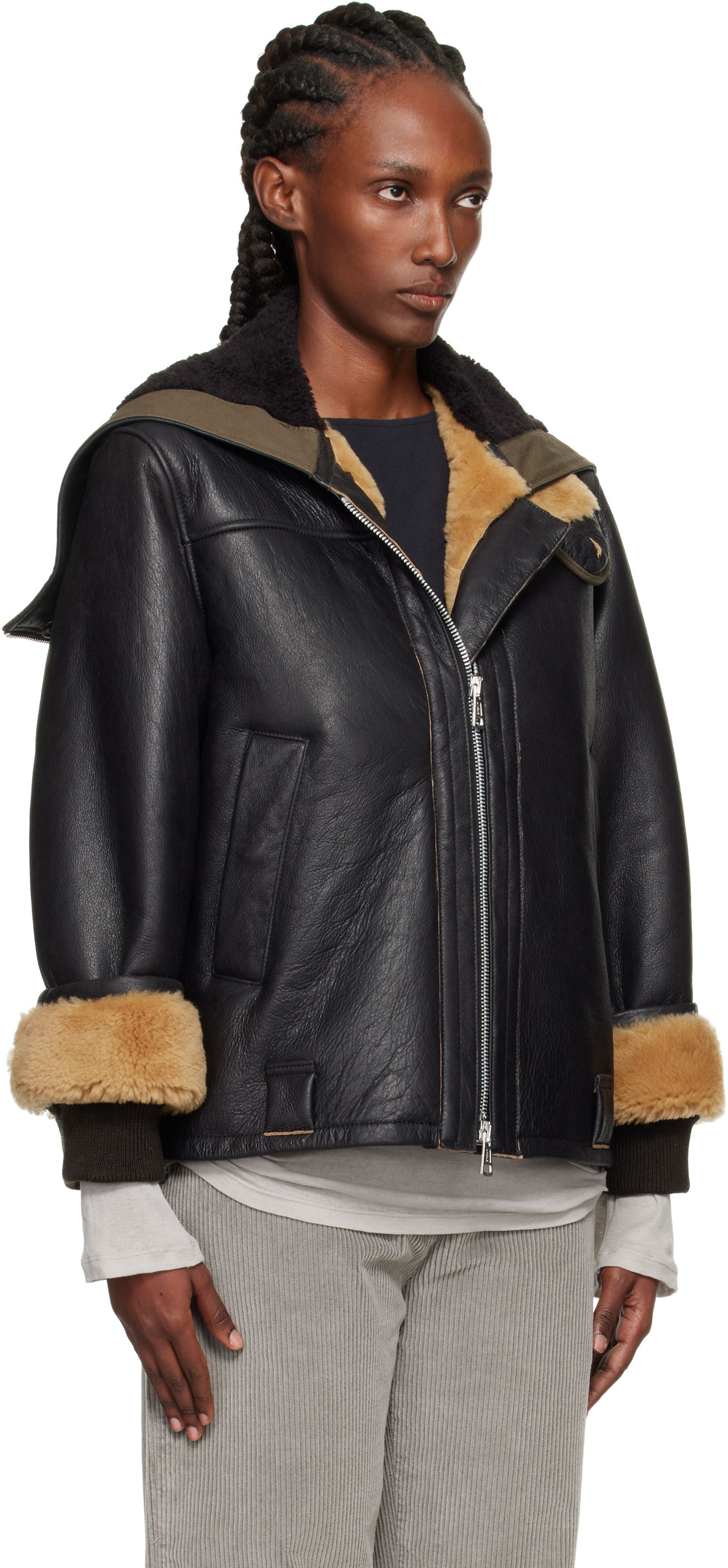 Jakna OUR LEGACY Our Legacy Blizzard Shearling Leather Jacket Crna | W4259BN, 1
