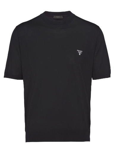Košulja Prada Embroidered Logo Wool Shirt Crna | UMB266S2121ZLE