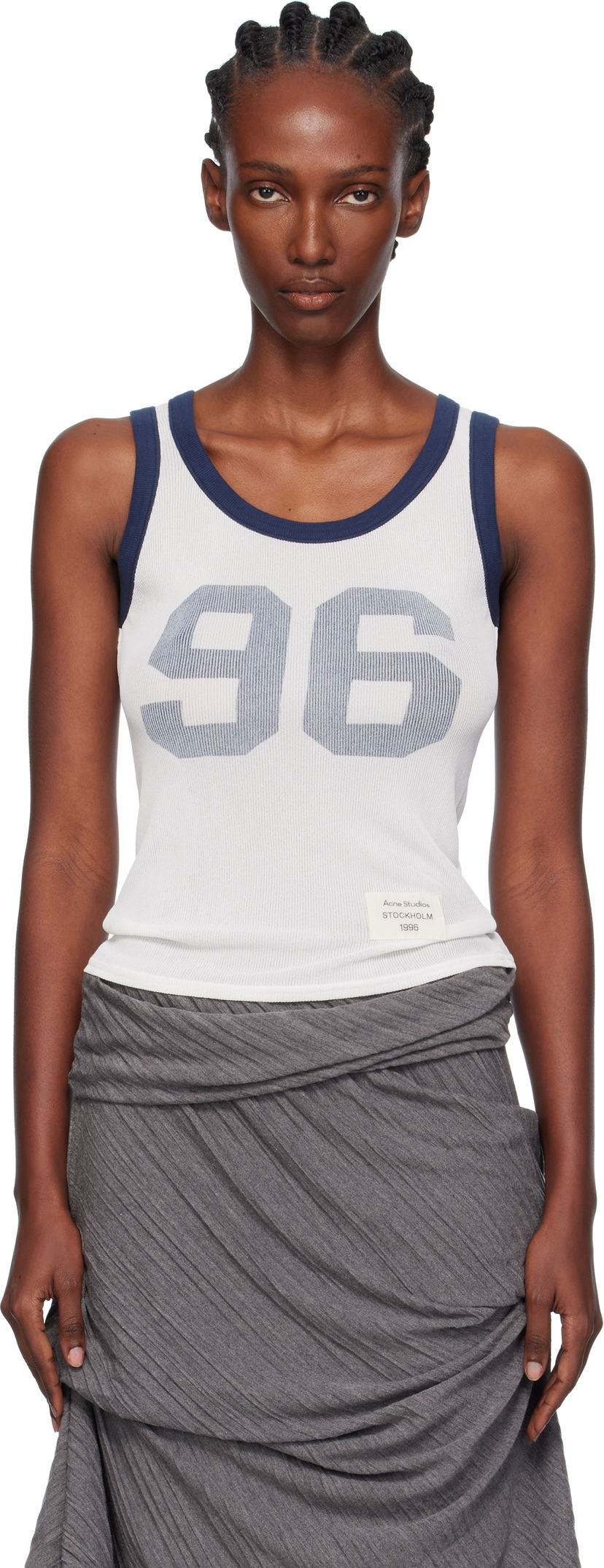 Majica bez rukava Acne Studios Acne Studios Ribbed '96 Tank Top Bijela | AL0479-