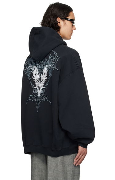 Dukserice VETEMENTS Vetements Bone V Oversized Hoodie Crna | UA66HD740B, 2