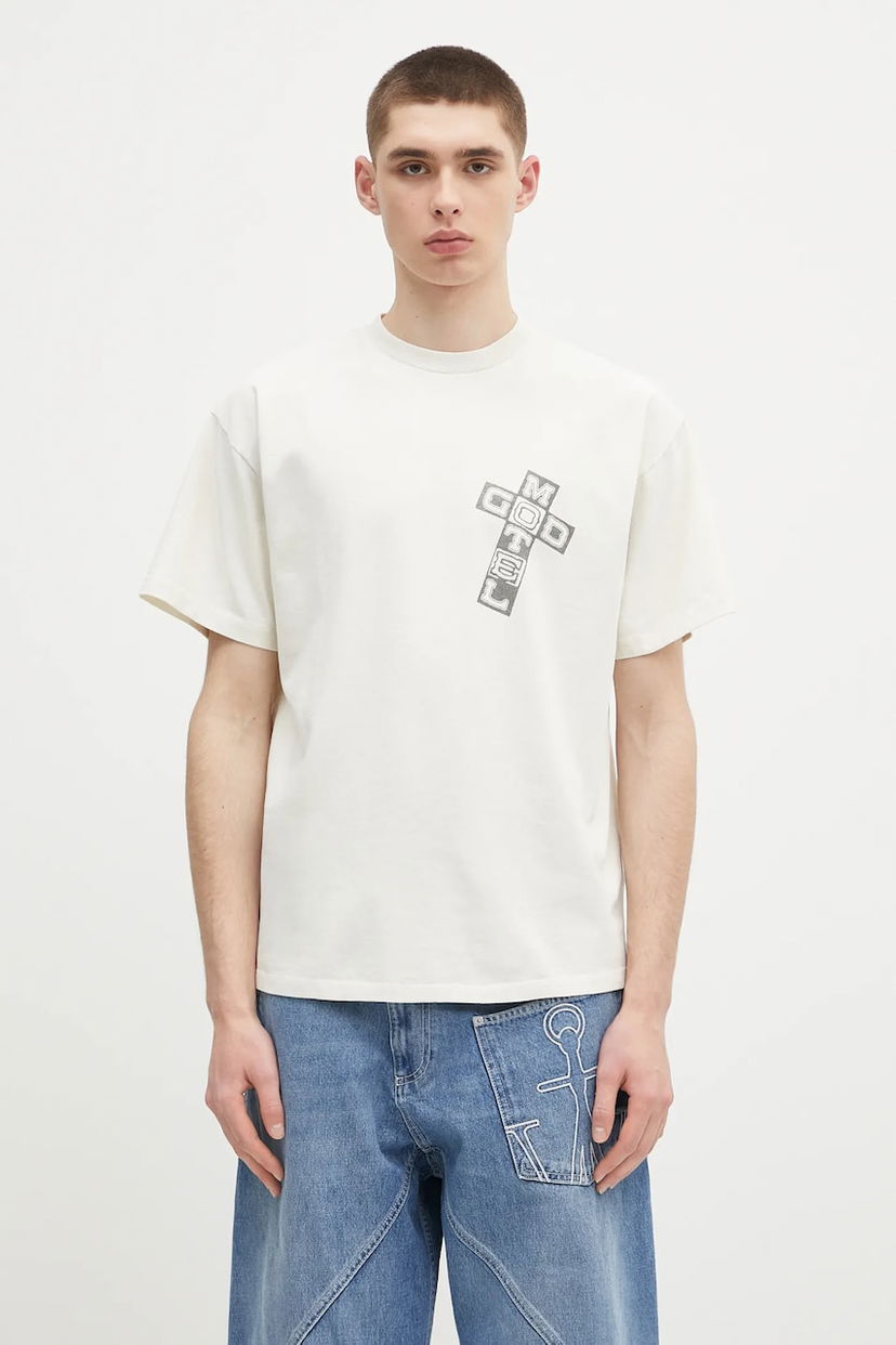 Majica kratkih rukava Aries Aries Faded God Town Graphic T-Shirt Bijela | AR6003803