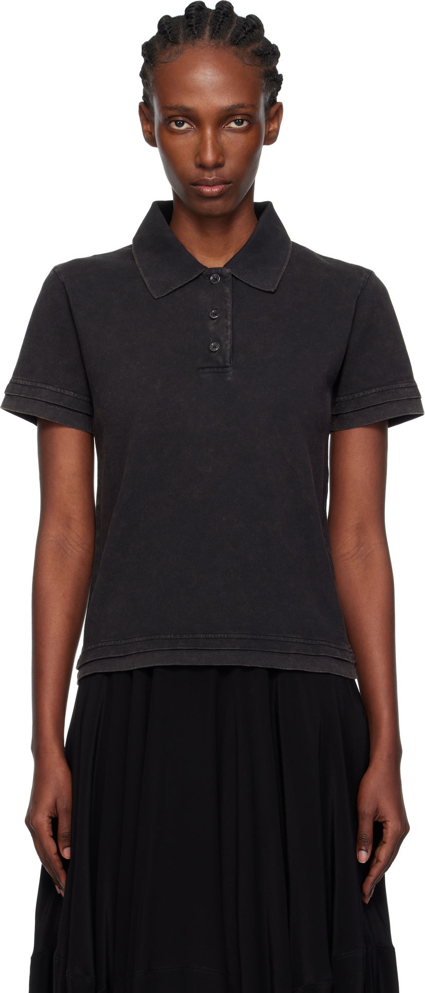 Polo majica JW Anderson JW Anderson Layered Short Sleeve Polo Crna | JO0277-PG1808
