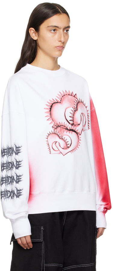 Džemper We11done Printed Sweatshirt Bijela | WD-TS3-23-710-U-WH, 1