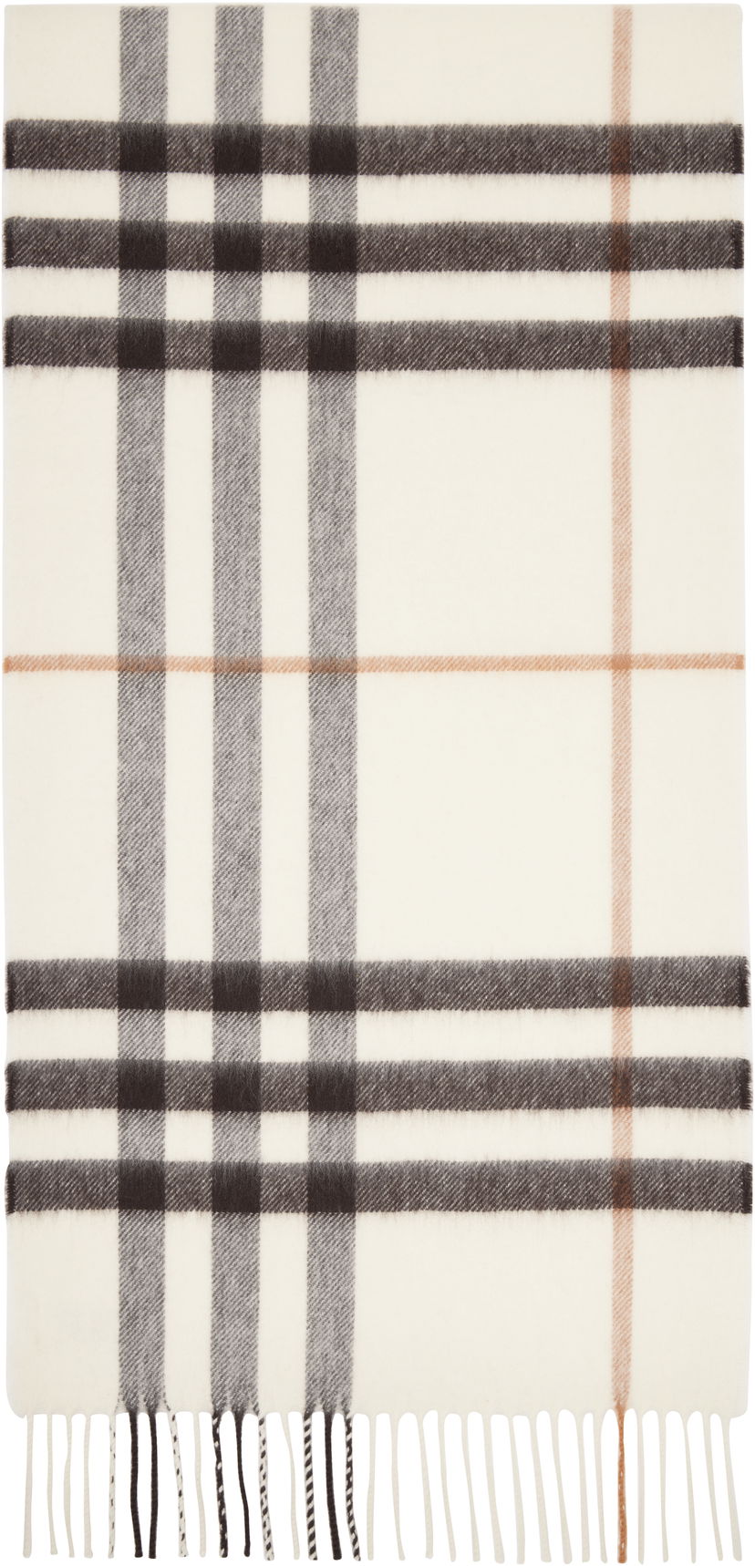 Šal Burberry Burberry Check Cashmere Scarf Bijela | 8112634
