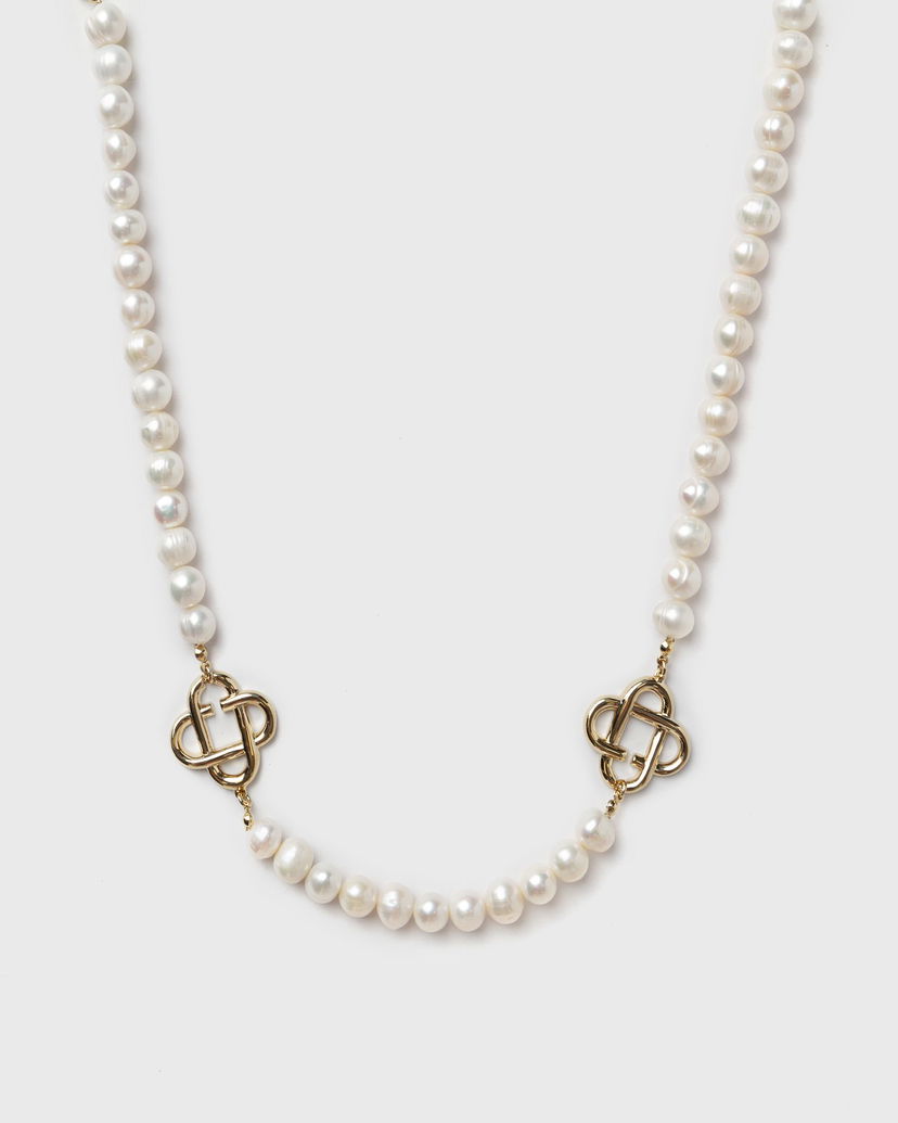 Ogrlica Casablanca Pearl Logo Necklace Bijela | APF25-JW-085-01