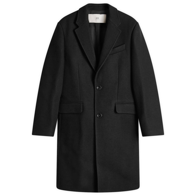 Kaputi AMI Two Button Overcoat Black Crna | HCO010-WV0049-001