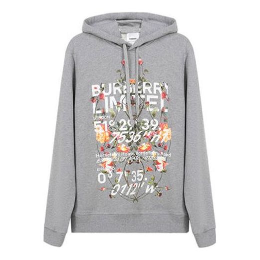 Dukserice Burberry Burberry SS21 Floral Print Hoodie Siva | 80375421