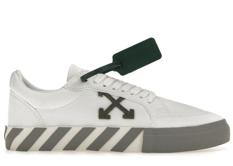 Tenisice i cipele Off-White Vulc Low Canvas White Khaki Grey (FW22) Bijela | OMIA085F22FAB0010156