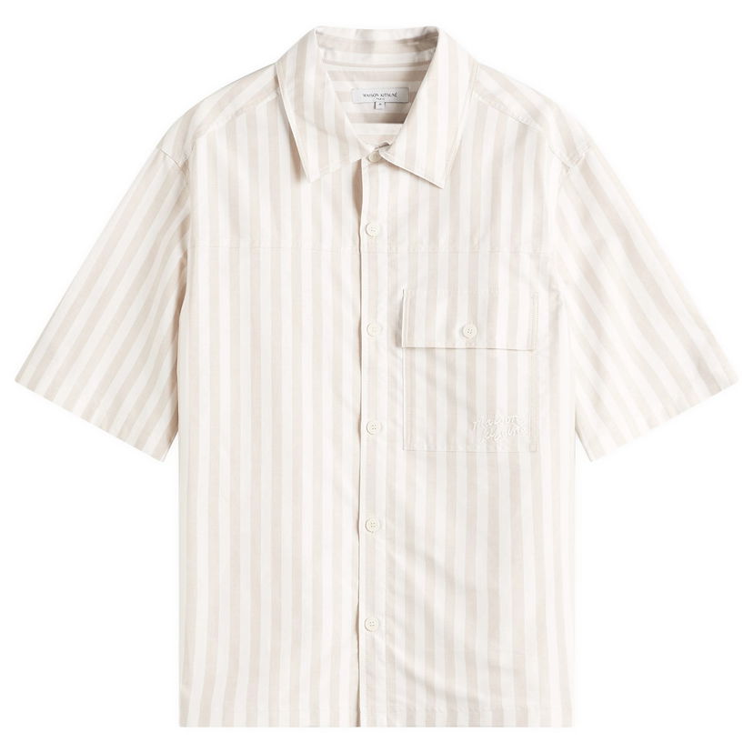 Košulja MAISON KITSUNÉ Maison Kitsuné Handwriting Overshirt Bež | OM00429WC5045-0189