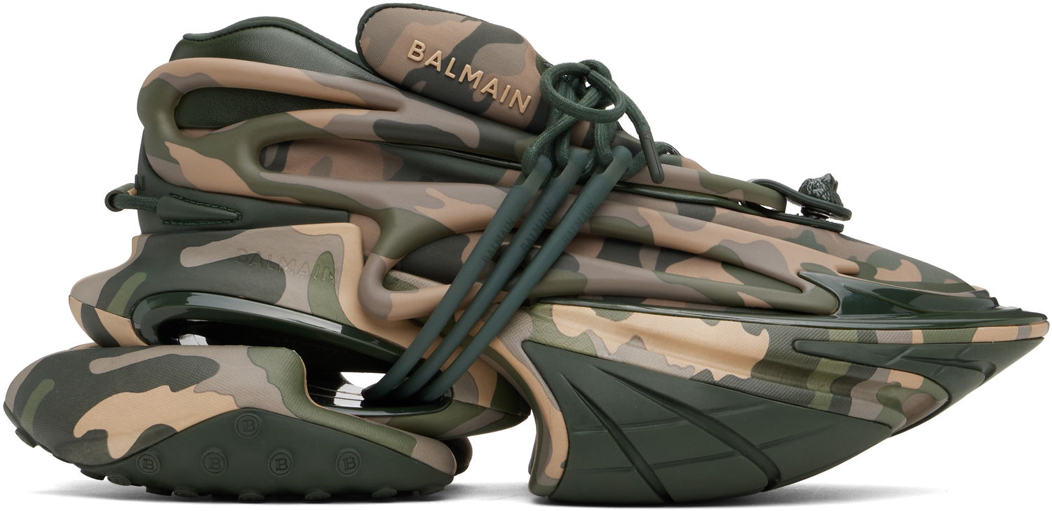 Tenisice i cipele Balmain Balmain Unicorn Low Camouflage-Print Zelena | EM1VJ309KCKN, 0