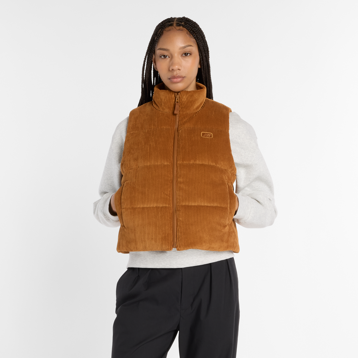 Prsluk New Balance Corduroy Puffer Vest Narančasta | NBWV53500TOF, 0