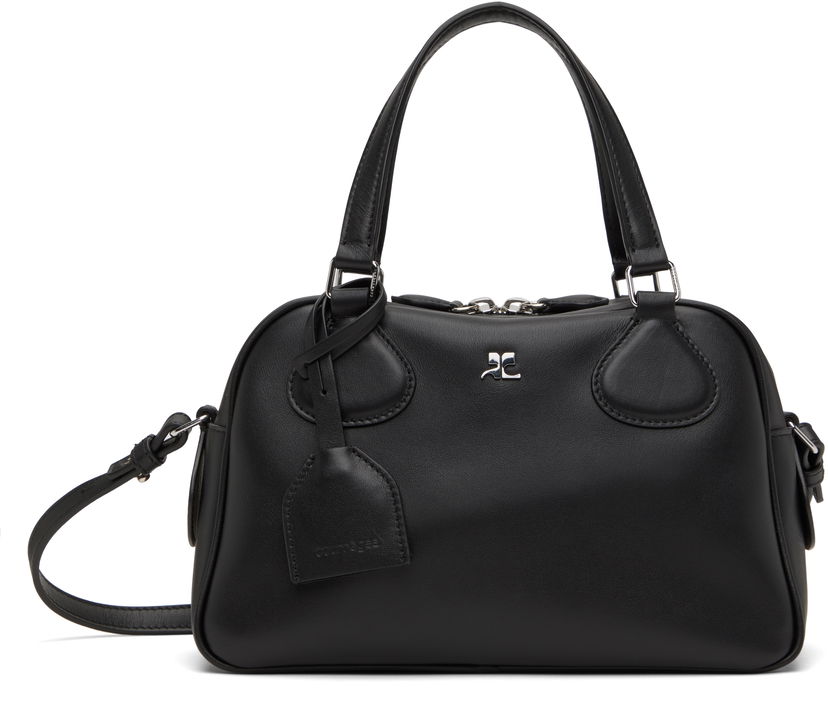 Ručna torbica Courrèges Studded Leather Bowling Bag Crna | 324GSA133CR0065