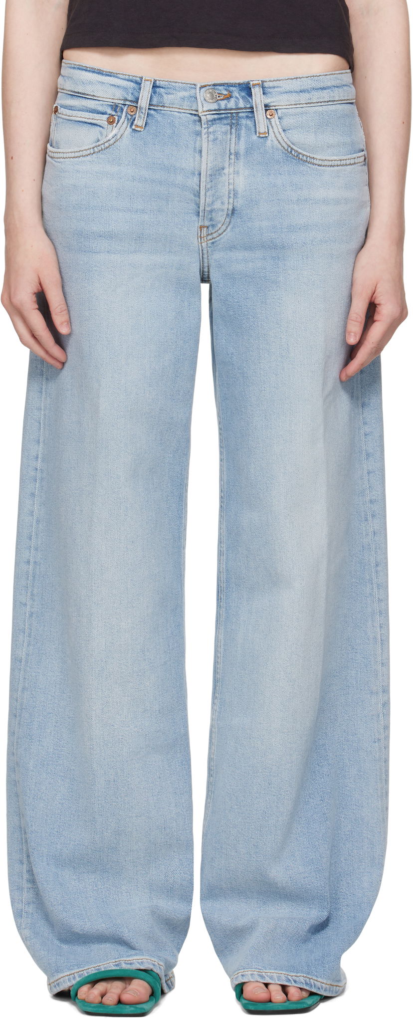 Jeans RE/DONE Re/Done Comfort Mid Rise Wide Leg Jeans Plava | 190-03WMRWDLG