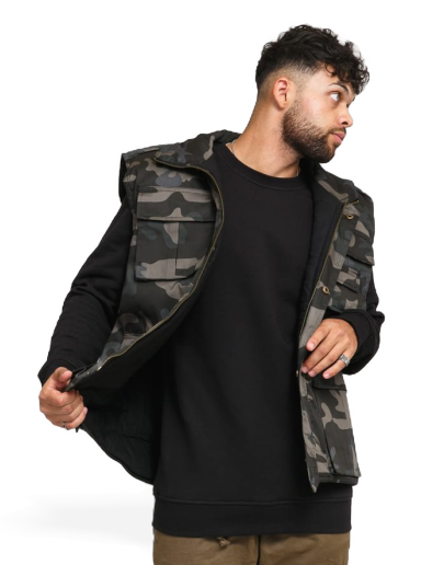 Prsluk Urban Classics Ranger Vest Siva | BD4014 Dark Grey Camo