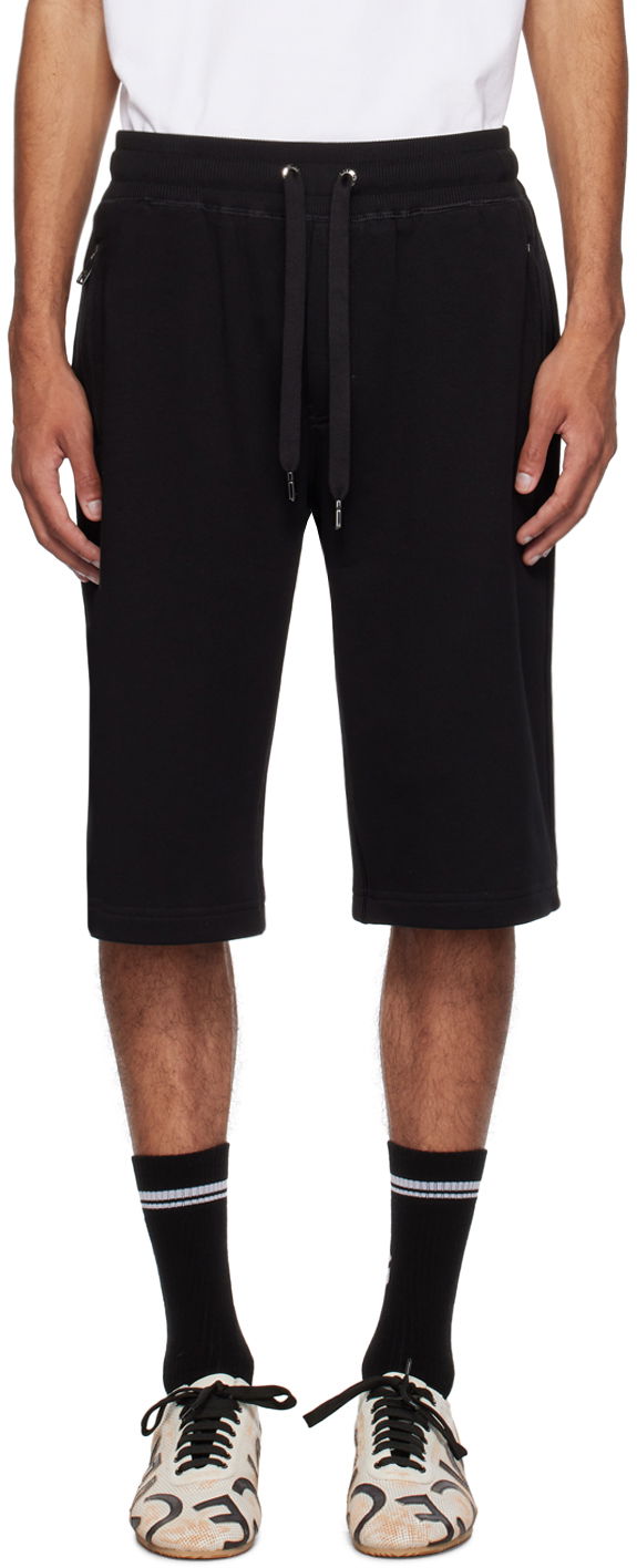 Kratke hlače Dolce & Gabbana Black Plaque Shorts Crna | GVB7HTG7F2G