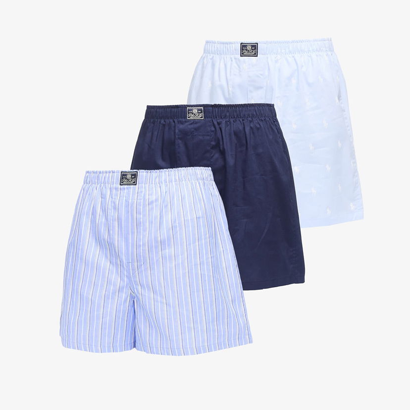 Bokserice Polo by Ralph Lauren Ralph Lauren Woven Boxer Shorts, 3-Pack Plava | 714830273040