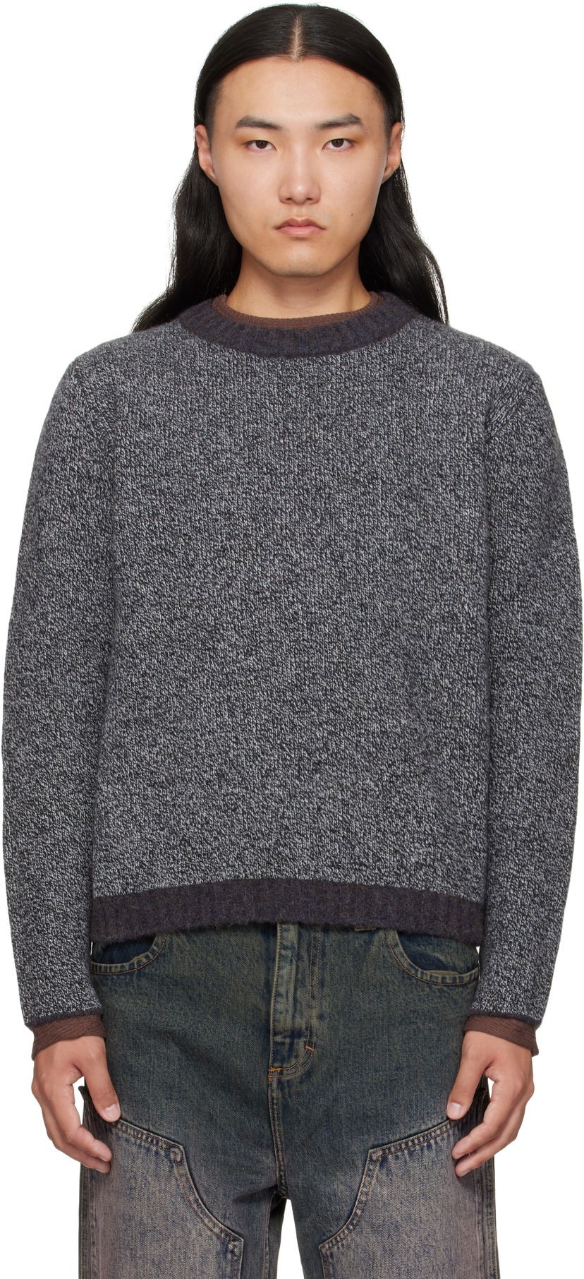 Džemper Eckhaus Latta Eckhaus Latta Yak Knit Sweater Siva | 8258-EL-PF25-M