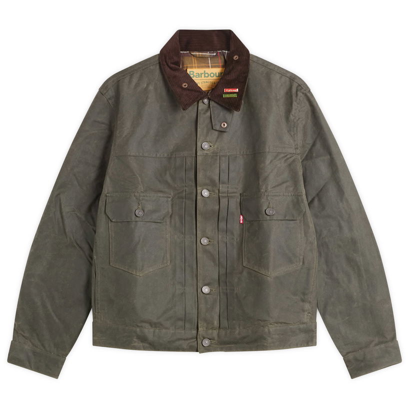 Jakna Levi's Barbour Type 2 Waxed Jacket with Cord Collar Zelena | 008GN-0005