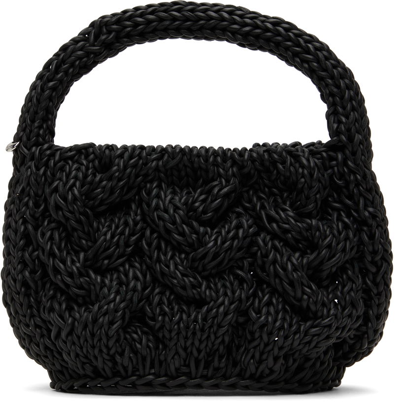 Ručna torbica JW Anderson JW Anderson Small Cable Knit Bag Crna | HB0712-LA0365