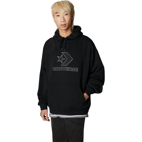 Dukserice Converse Large Logo Star Chevron Hoodie Crna | 10024915-A01