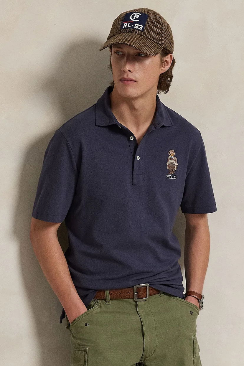 Polo majica Polo by Ralph Lauren Polo Ralph Lauren Polo Shirt with Appliqué Tamnoplava | 710P00083
