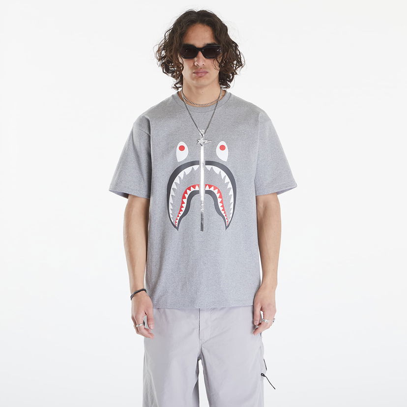 Majica kratkih rukava BAPE A BATHING APE Shark Tee Gray Siva | 001TEK301003M GRA