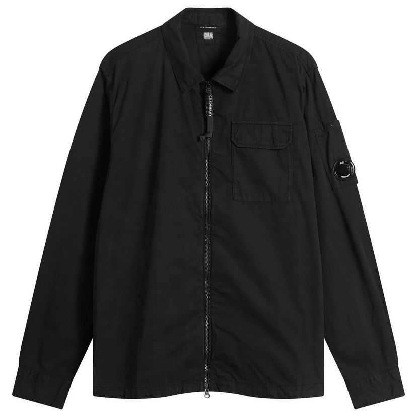 Košulja C.P. Company Organic Gabardine Zip Overshirt Crna | RCCMOS705A-110143G-999