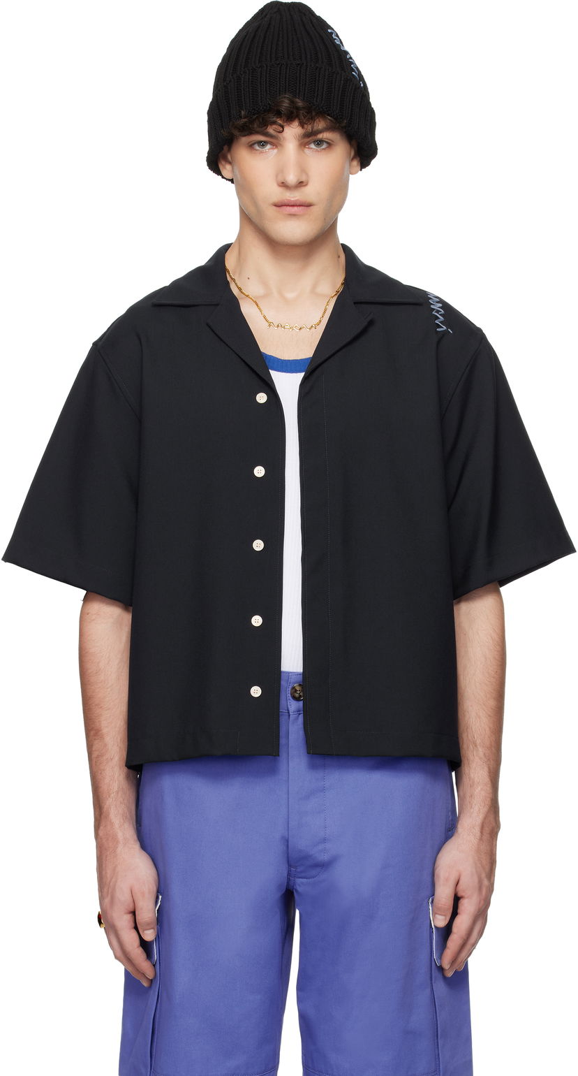 Košulja Marni Marni Tropical Wool Resort Shirt Crna | CUMU0330S0 TW839