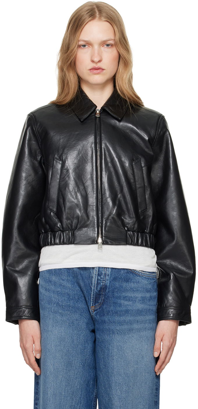 Jakna AGOLDE Recycled Leather Cropped Jacket Crna | A5072-1285