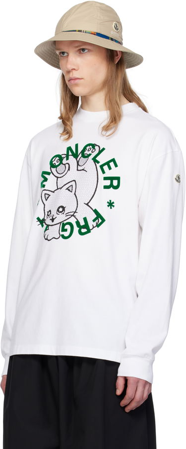 Džemper Moncler Moncler Genius x FRGMT Hiroshi Fujiwara Cartoon Logo Long Sleeve T-Shirt Bijela | K109U8D00001M3265, 3