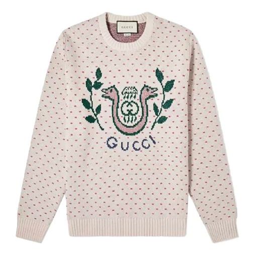 Džemper Gucci Wool Sweater with Harp Jacquard Ružičasta | 577406-XKAU9-9133
