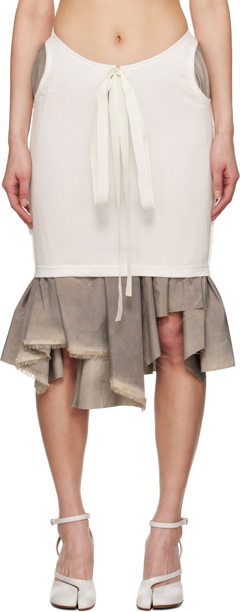 Suknja Maison Margiela Maison Margiela Décortiqué Midi Skirt Bijela | S51ME0033 MTN062