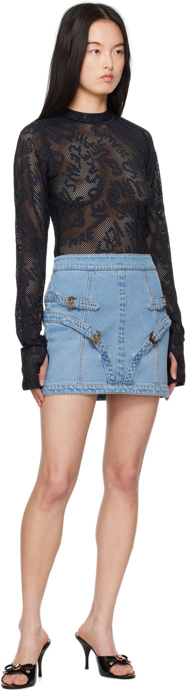 Džemper Versace Versace Jeans Couture Fishnet Long Sleeve T-Shirt Crna | E78GAH611_EJ0200, 4