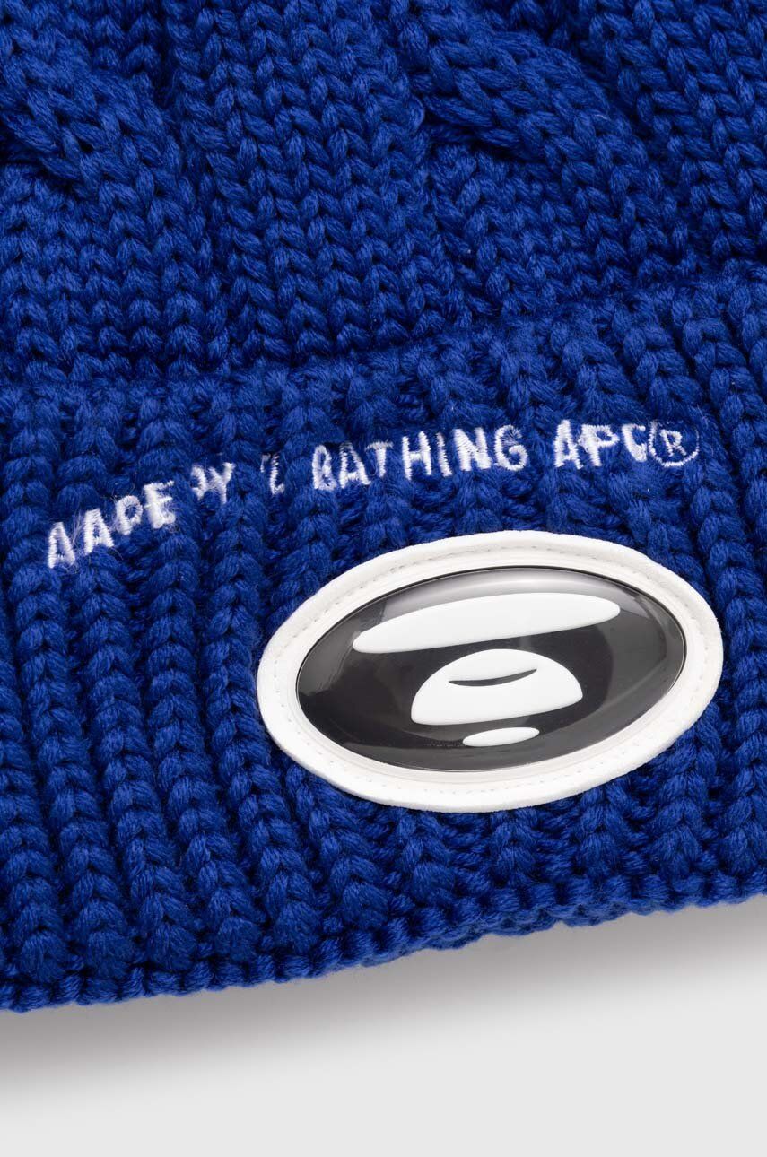 Kapica AAPE by A Bathing Ape AAPE Cable Knit Beanie Plava | AHT5236, 1
