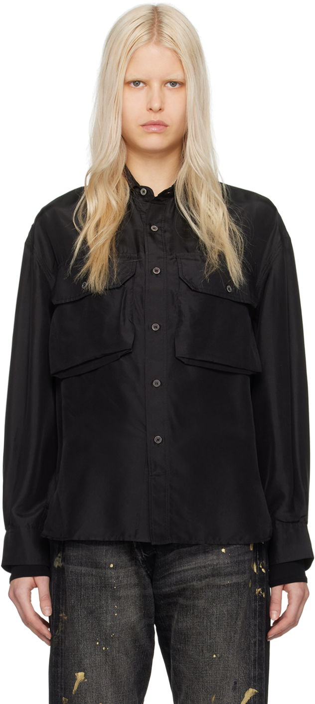 Košulja R13 R13 Oversized Pocket Shirt Crna | R13WR256-R314B