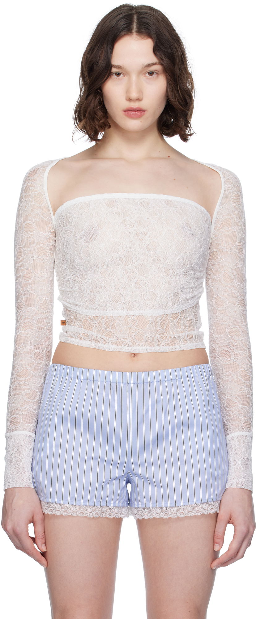 Crop top Miaou Miaou Iris Lace Top Bijela | 7112SLCDOV